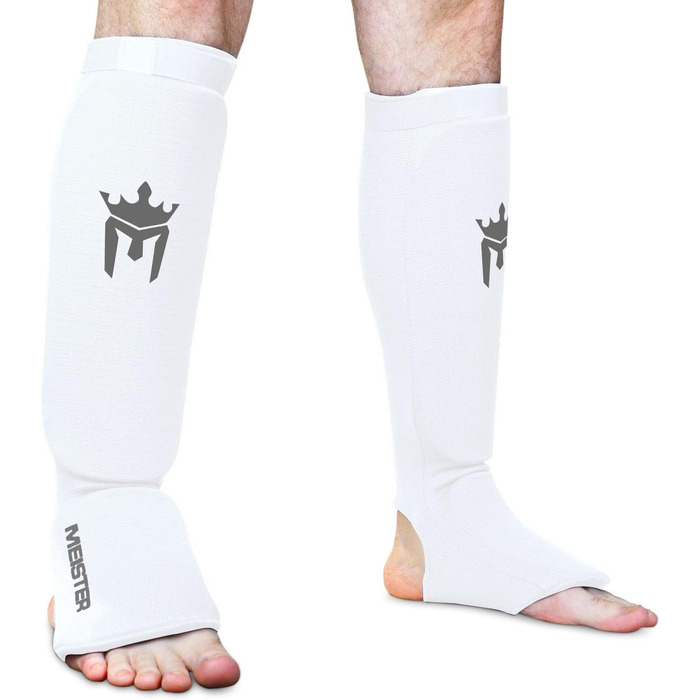 Захисні накладки Meister MMA на гомілку та кісточку (пара), еластична тканина, розмір L/XL