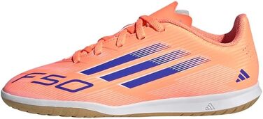 Дитячі футбольні бутси adidas F50 Club Indoor для залу, розмір 31 EU, кольори: Beam Orange, Lucid Blue, Cloud White