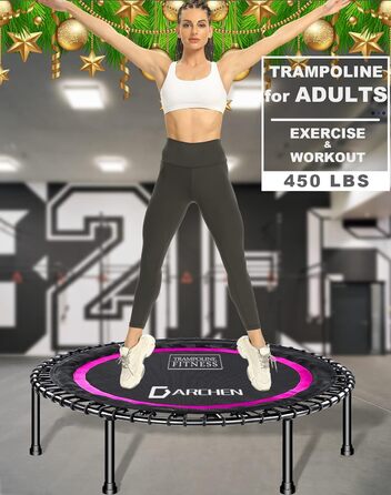 Трамплін для фітнесу DARCHEN 450F рожевий без ручки – для дому та занять спортом
