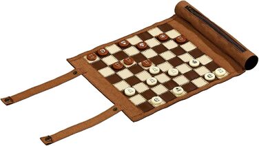 Дорожній набір для шахів, нардів і шашок Philos 2801, штучна шкіра, складний, розмір поля 25 мм