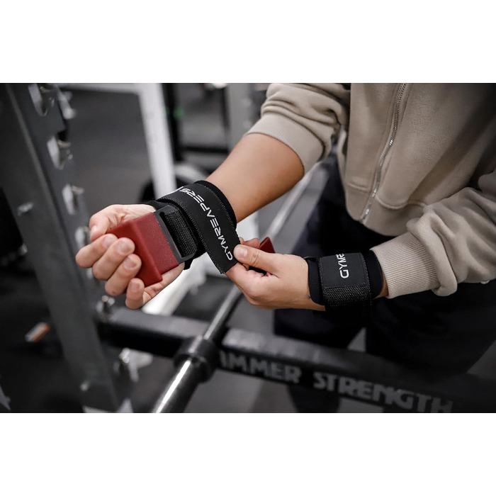 Підтримуючі манжети для важкої атлетики Gymreapers (пара), міцні ремені на зап'ястя для підтримки хватки, для підтягувань, шрагів - фітнес рукавички для чоловіків та жінок