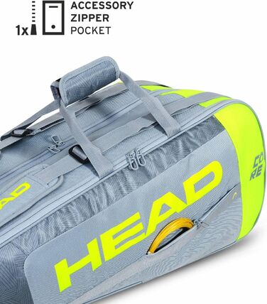 Сумка для тенісу HEAD CORE 6R Combi Unisex антрацит/помаранчевий для дорослих