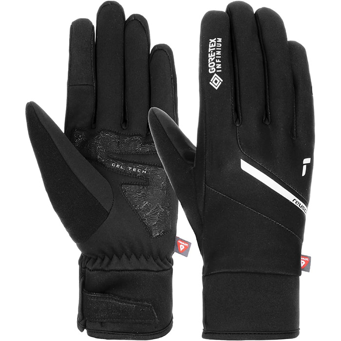 Чоловічі лижні рукавички Reusch Versa Gore-Tex Infinium, теплі та вітрозахисні, з Touch-Tec для сенсорних екранів, зимові, чорні/сріблясті, розмір 9