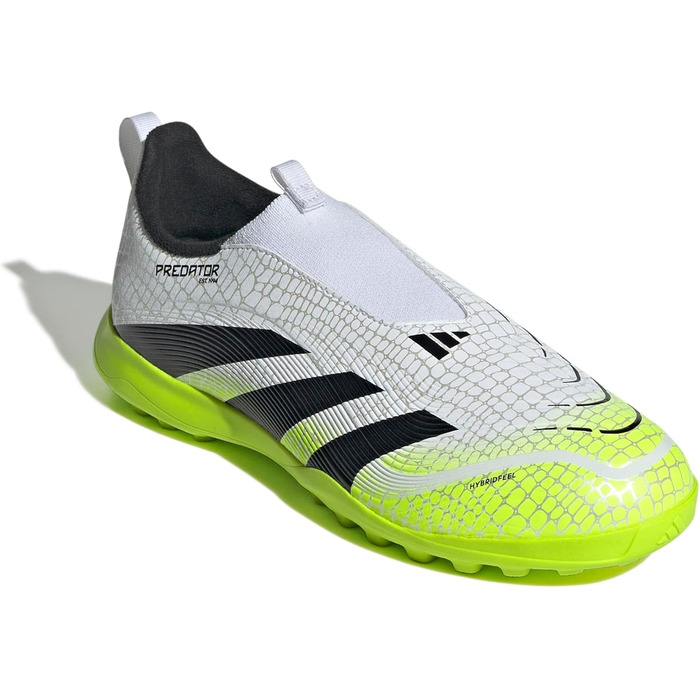 Дитячі футбольні бутси adidas Predator League без шнурівків для газону, розмір 35.5 EU, кольори: білий, чорний, лимонний