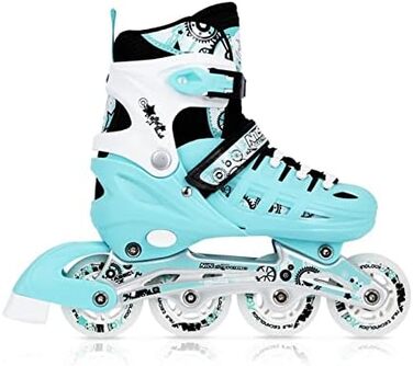 Ковзани фігуристичні Nils 4-в-1 регульовані - для дівчаток та хлопчиків, жінок - NH10905 (Блакитний, M (35-38))