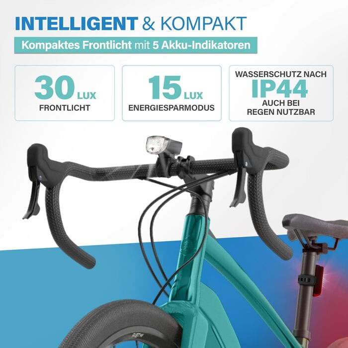 Фаришру LED акумуляторний задній ліхтар для велосипеда, велосипедна підсвітка, перезаряджається, захист IPX4, чорний, акумуляторний задній ліхтар TWIN (акумуляторний задній ліхтар TWIN 2.0)