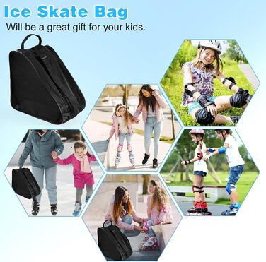 Чохол для роликових ковзанів та ковзанів: дитячий, універсальний, чорний, з регульованими ременями