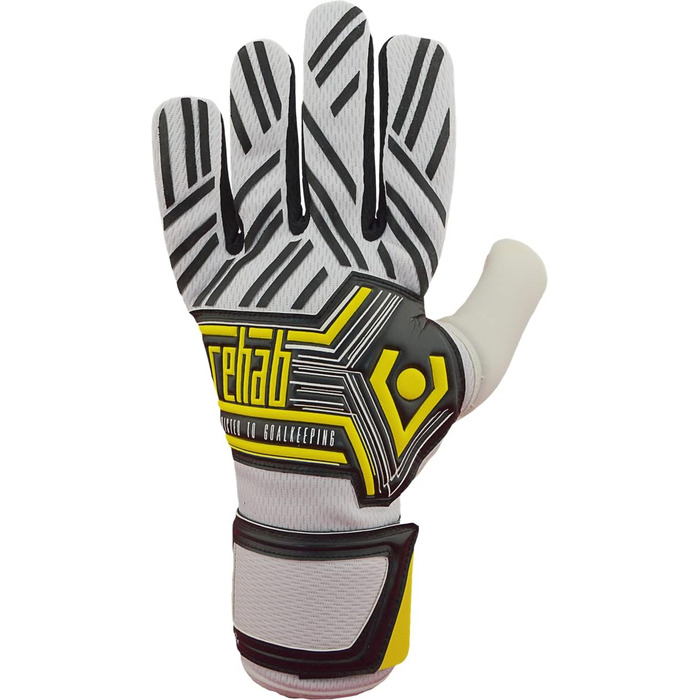 Воротарські рукавички Rehab Master NC з Pro Grip для футболу, для дорослих і дітей, розміри 5-11, білі, чорні, жовті