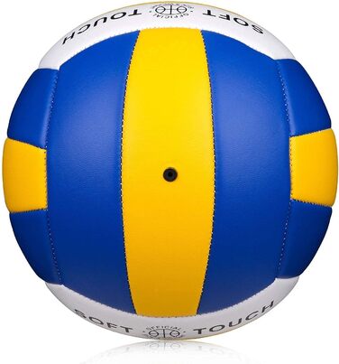 Волейбольні м'ячі Wuzfully Soft Touch для залу та пляжу, розмір 5 (синьо-жовто-білі)