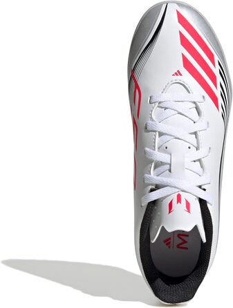 Дитячі футбольні бутси adidas F50 Messi Club Turf для штучного покриття, 28 EU, білий/червоний/сріблястий