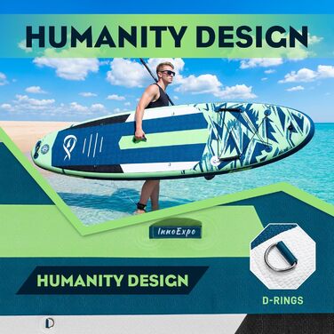 Надувні SUP-дошки InnoExpo 11' з преміум аксесуарами: стабільний дизайн, антиковзне покриття для підлітків та дорослих (з сидінням для каяка)