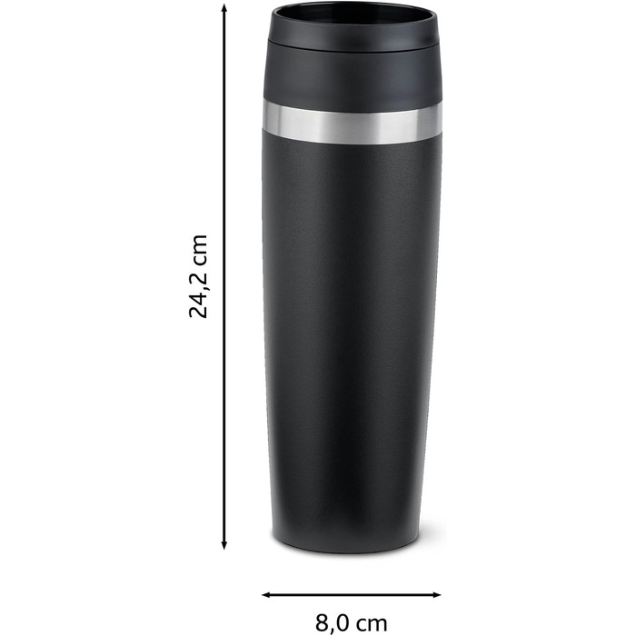 Термокухоль Emsa Classic N2023850 з кришкою 360°, 0.5 л, нержавіюча сталь, Petrol Blau