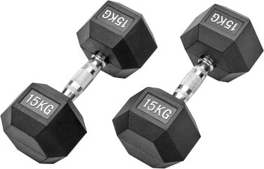 Гантелі Hexagon Studio 30 кг (2x15 кг), гумові, чорні
