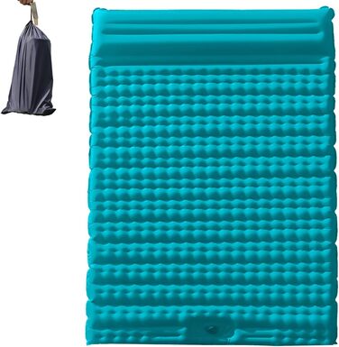 Надувна туристична матрац Isomatte для кемпінгу, самонадувна, ультралегка, для 2 осіб, з насосом та подушкою, блакитна