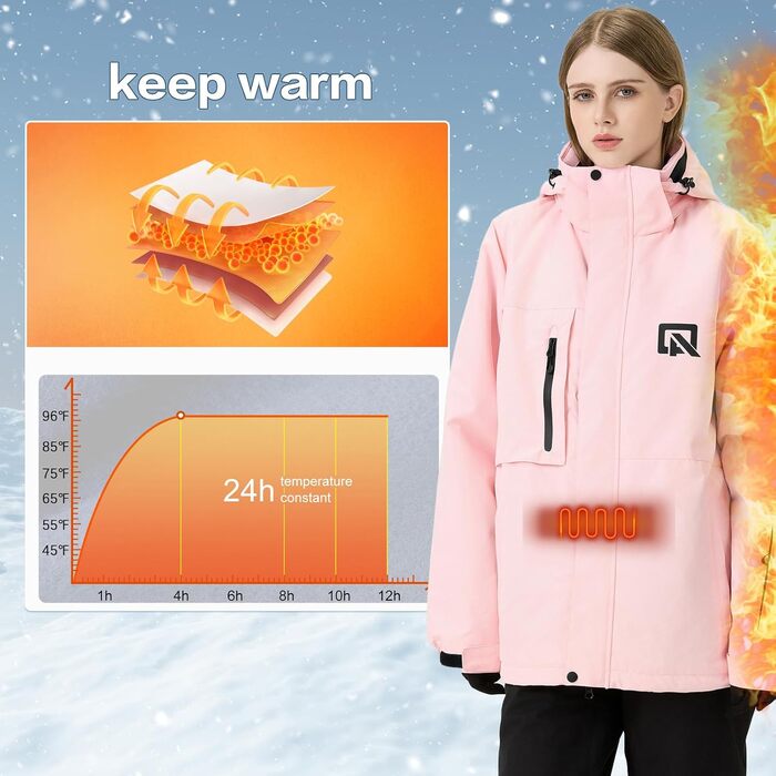 Жіночий сніговий костюм HOUZONIY: комплект куртки та штанів для сноубордингу та катання на лижах, водонепроникний, теплий, знімний капюшон, розмір M, кольори: зелений + чорний 2021