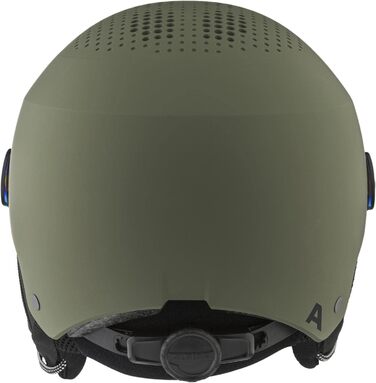 Лижний шолом ALPINA Arber Visor Q-Lite з візором, максимальний захист, дзеркальна лінза, оливковий матовий, 54-58 см