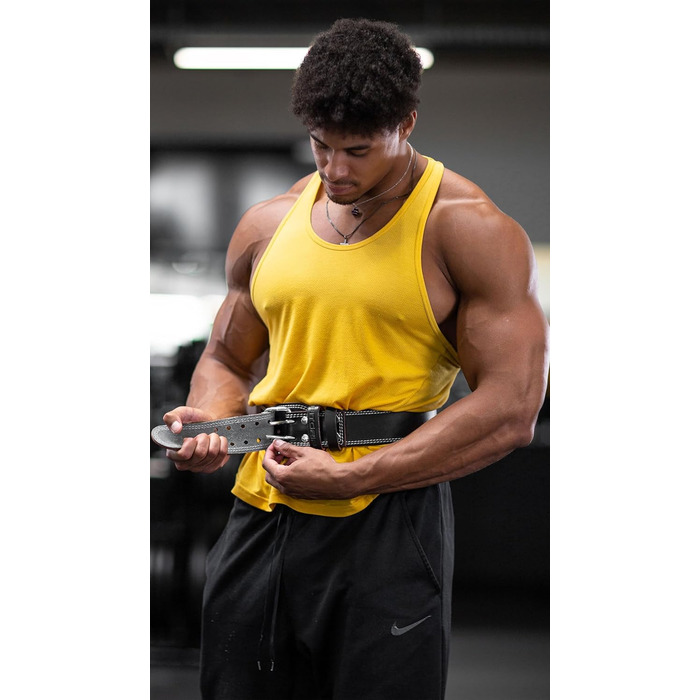 Fitgriff® Класичний пояс для важкої атлетики - 100% шкіра - для жінок та чоловіків - пояс для бодібілдингу, силових тренувань, важкої атлетики - Чорний (4 дюйми)