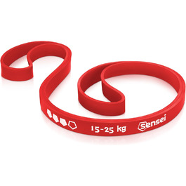 Гумові еластичні стрічки SENSEI® для фітнесу, силових тренувань, йоги та реабілітації (3 рівні опору: червоний)