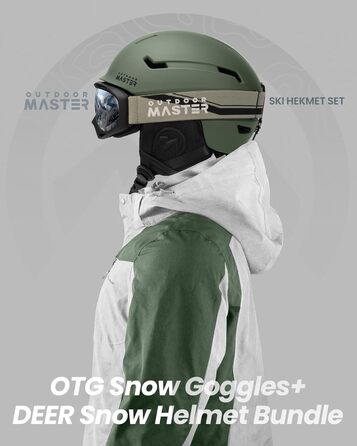 Шолом для лиж та сноуборду OutdoorMaster з маскою для дорослих - 12 вентиляційних отворів, L(58-61 см)