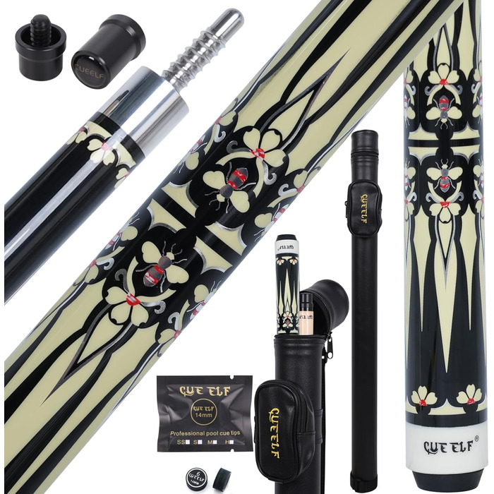 Професійний бильрд-кий CUEELF з низьким відсотком відхилення, кейс, 13 мм наконечник, вага 552-567 г, набір для більярдного столу (20 oz, Жовта бджола)