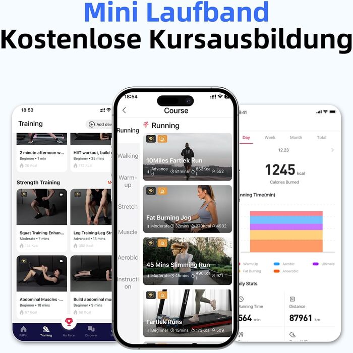 Бігова доріжка DeerRun Raceable для дому, 100 см, чорна, APP-керування, KI-супровід, мультиплеєр, навантаження до 159 кг, Walking Pad, сумісна з розумними годинниками