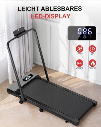 Walking Pad Dskeuzeew: Бігова доріжка з нахилом 7% для дому. 4-в-1, чорний