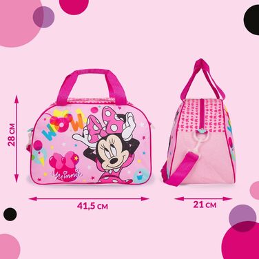 Дитяча спортивна сумка PERLETTI Minnie Mouse, водонепроникна, рожева, для дівчаток, басейн, садок, 42x28x21 см