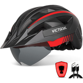 Велосипедний шолом VICTGOAL для чоловіків і жінок MTB з магнітним знімним візором, 21 вентиляційний отвір, регульований, захисні окуляри