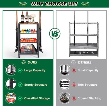 Стійка для київ (8 шт.) з органайзером для аксесуарів для більярду – зберігання для київ, куль, та обладнання. Міцна підставка для більярдного столу вдома або в барі