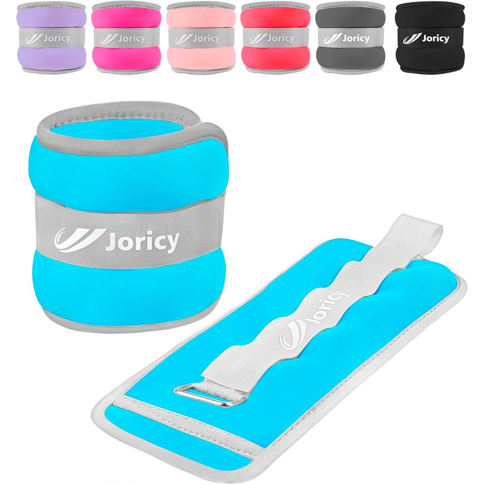 Обважнювачі на щиколотки JORICY 5 кг (2,5 кг х 2) для ніг і рук, універсальні вагові манжети для чоловіків і жінок, сині