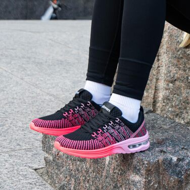 Жіночі кросівки для бігу Hitmars: спортивні, дихаючі, з амортизацією, антиковзкі, легкі, для вулиці, фітнесу, ходьби, рожеві та червоні, розмір EU 36-42