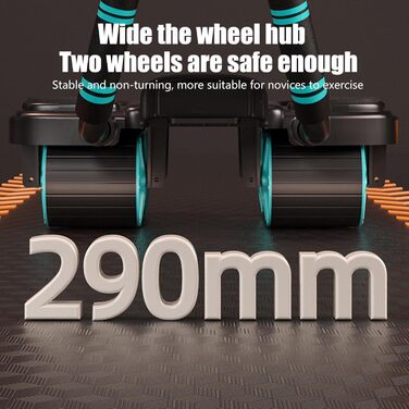 Колесо для пресу Ab Roller Wheel, тренажер для пресу з 4 колесами, для зміцнення м'язів кора, автоматичний відскок, чорний