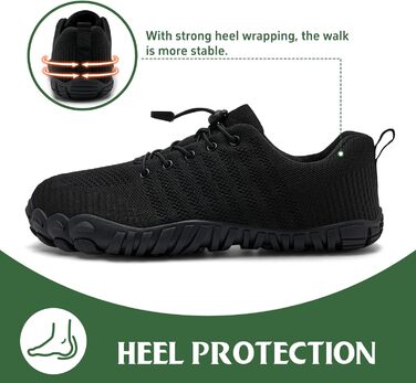Barefoot Shoes IceUnicorn для жінок та чоловіків: кросівки для трейлу, плавання та відпочинку на пляжі (46 EU, чорний)