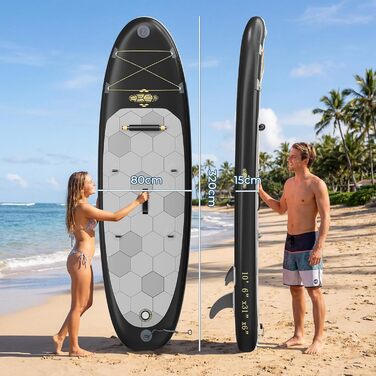 Надувне SUP-борд JUMMICO: стабільний, швидкий, з рюкзаком (чорний)