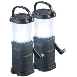 Semptec Ліхтарі для виживання Urban Survival Technology: Набір 2 шт. LED кемпінгові ліхтарі, зарядка від динамо, сонячної батареї та USB (ліхтарі-кришки, ліхтарі на ручку, power bank)