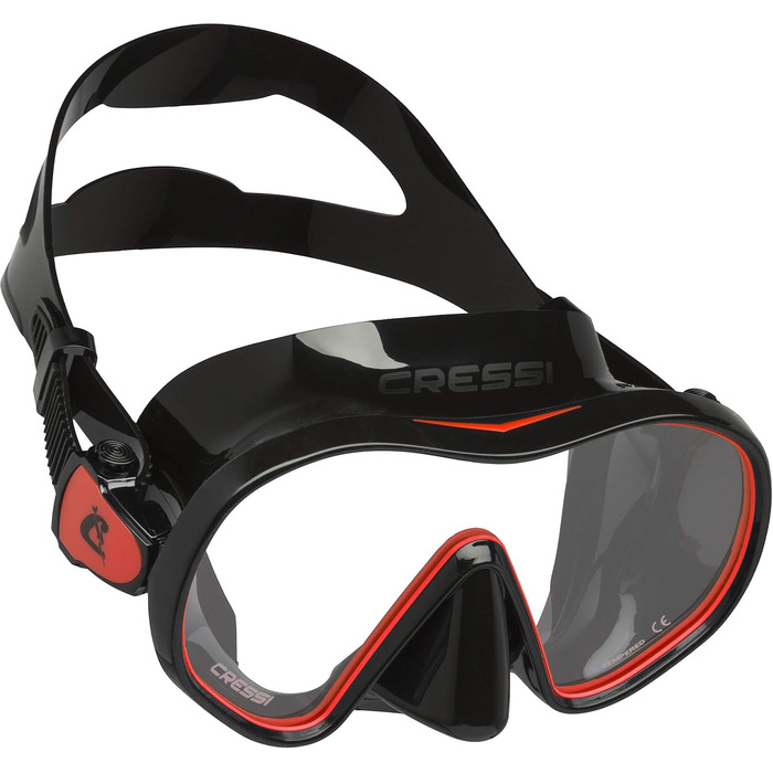 Набір для дайвінгу Cressi F-Dual + Supernova Dry: маска і сухий трубка, унісекс, чорний/червоний, універсальний розмір, для снорклінгу та дайвінгу