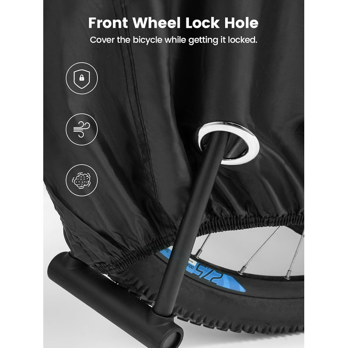 Водонепроникний намет для велосипедів Ohuhu на 2 велосипеди, 200 x 110 x 90 см, захист від пилу, дощу, УФ-променів, з отворами для замка та сумкою