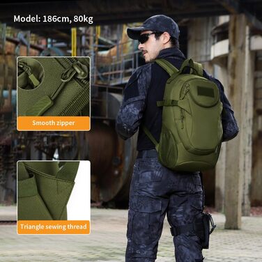 Тактичний рюкзак HUNTVP 25 л MOLLE, водонепроникний, для спорту, туризму, школи, дорослих, міський, для фітнесу та походів
