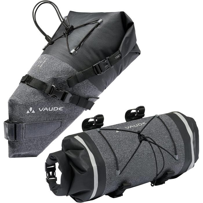 Водонепроникні велосумки wetterladen de Trailsaddle Compact + Trailfront Compact для байкпакінгу, яскраво-зелені/чорні