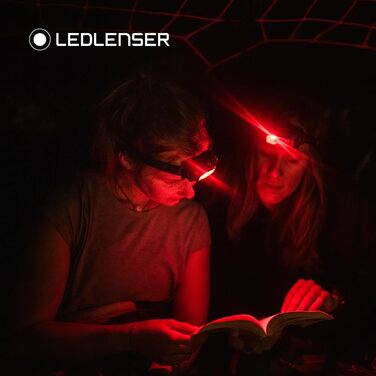 Ліхтар налобний Ledlenser HF4R Core: перезарядна модель, 500 люмен, водонепроникний (IP68), з червоним світлом, для активного відпочинку
