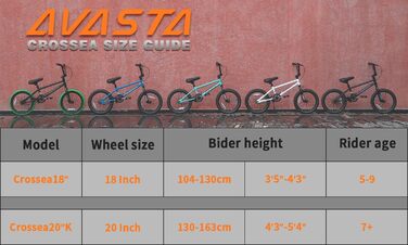 Дитячий BMX велосипед AVASTA Freestyle для дітей від 5 років, кілька кольорів, для початківців
