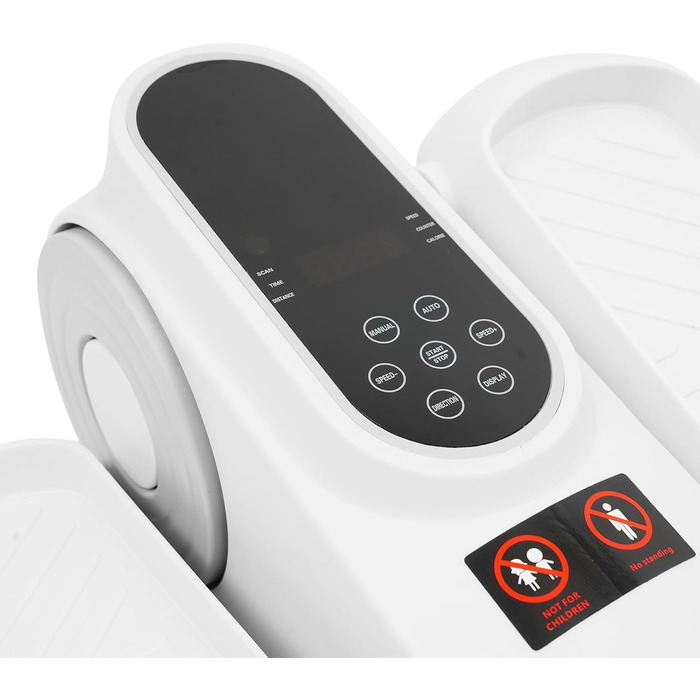 Еліпсотренажер електричний, міні-еліпсотренажер з пультом дистанційного керування та неслизьким килимком, 12 швидкостей, тихий, для офісу, підлітків, людей похилого віку (білий)