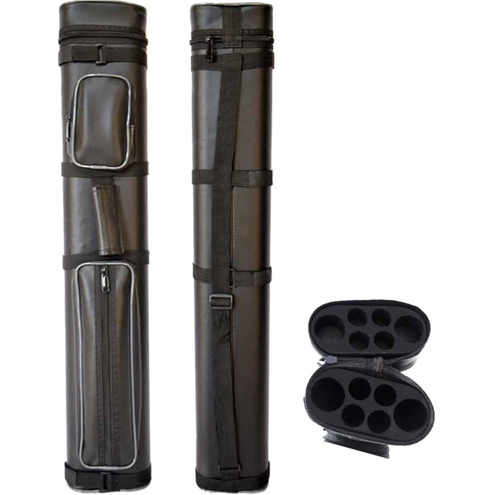 Чохол для кия Han's Delta 2x4 овальної форми (для більярдних київ) сірого кольору (з паспелею)