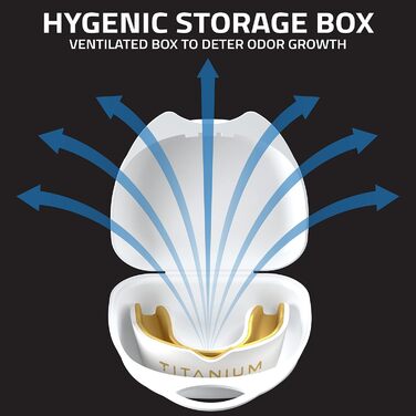 Захисний капу для спорту Titanium Sports Premium - Slim Fit з чохлом. Захист для боксу, MMA, джудо, карате, регбі, хокею, футболу. Підходить для дітей (<11) та дорослих (+12). Золотистий колір.