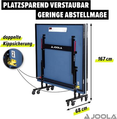 Стіл для настільного тенісу JOOLA Inside, складаний, для приміщень, 274x152,5x76 см, з сіткою, швидке складання