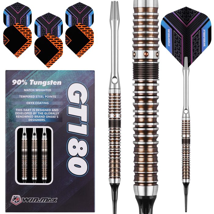 Дарти WIN.MAX Tungsten (90% вольфрам) металеві, 18-28 г, 3 шт - професійні сталеві дротики