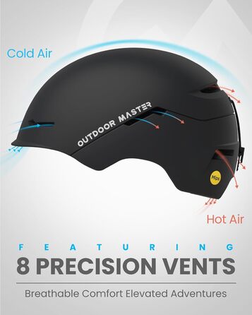 Шолом OutdoorMaster ELK MIPS з маскою для лиж та сноуборду - чорний мат, для чоловіків, жінок та підлітків