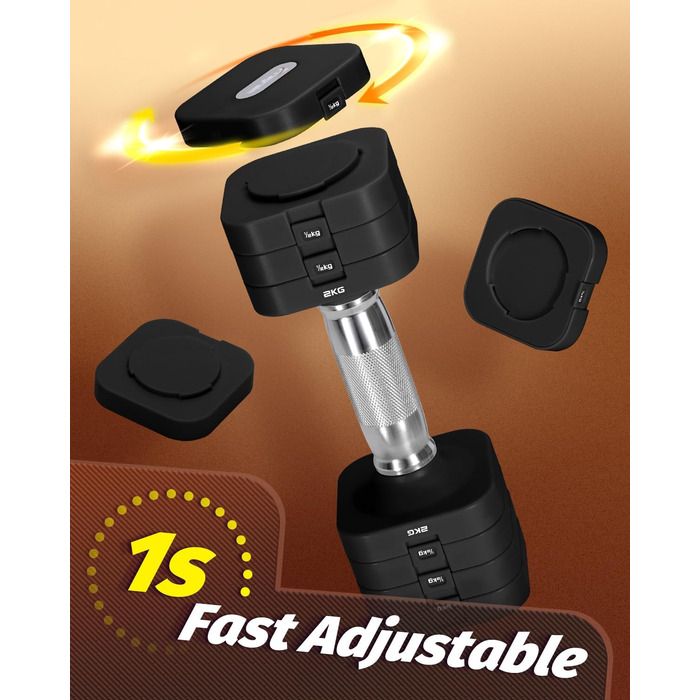 Набір гантелей Fragraim 5 кг x 2 (регульовані) для дому, фітнесу та силових тренувань, чорний