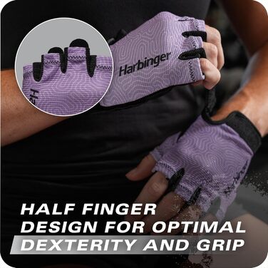 Рукавички для важкої атлетики Harbinger Power Gloves 3.0, жіночі M Carbon, шкіра, напівпальці, регульований ремінець
