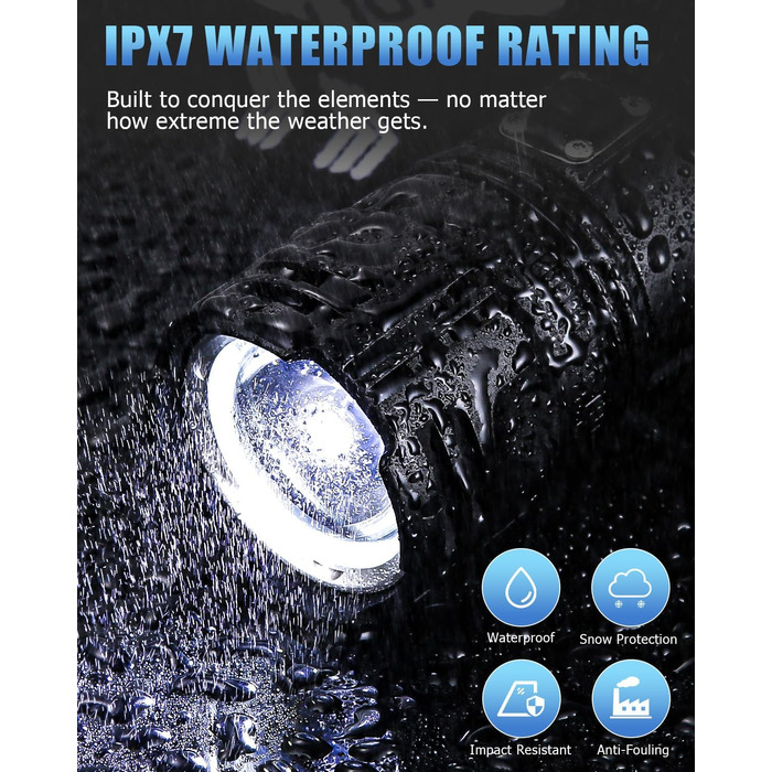 LED налобний ліхтар перезарядна, 100 000 люкс, 12 режимів, червоне світло, IPX7, для кемпінгу, риболовлі, активного відпочинку